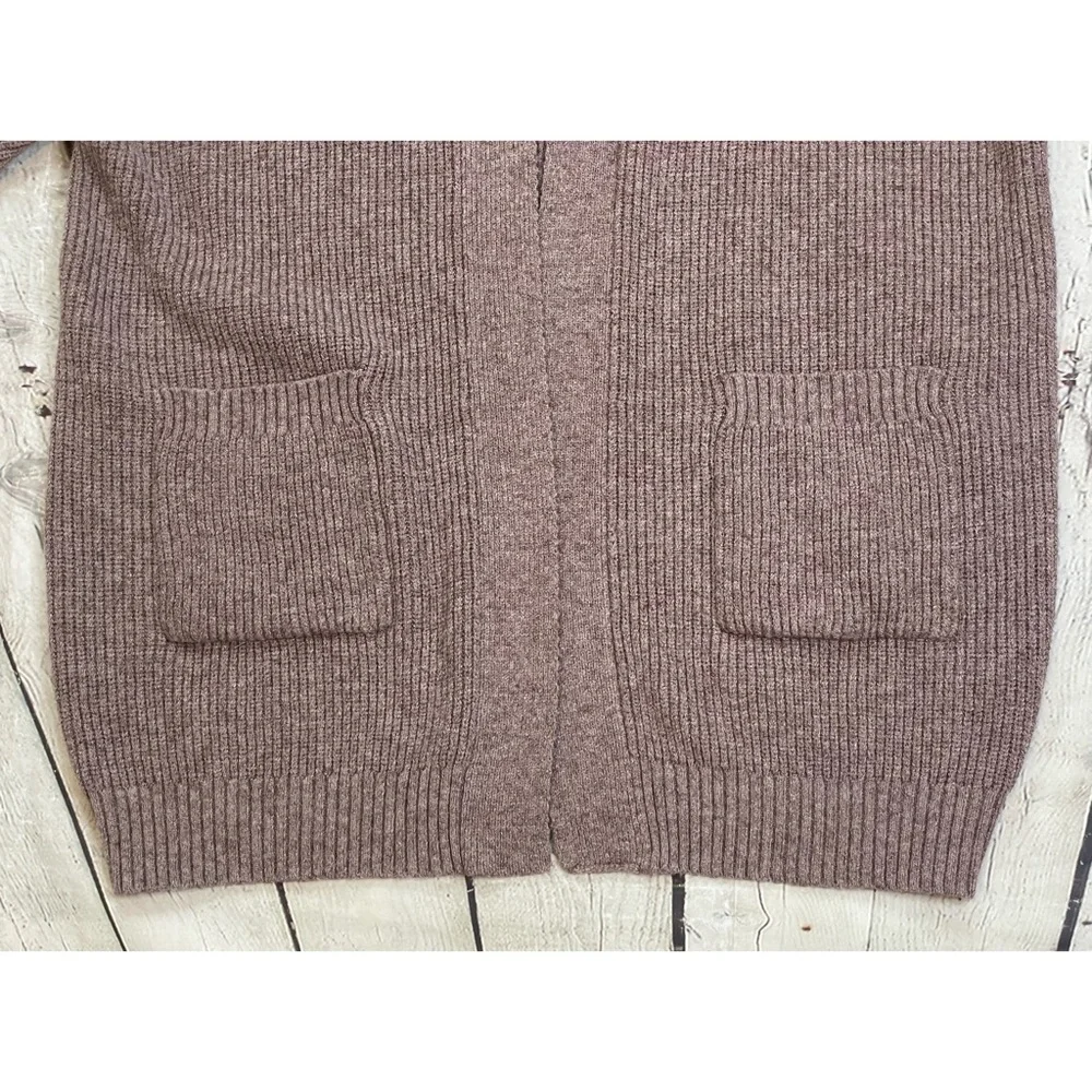 Debut Open Front Ribbed Knit Cardigan